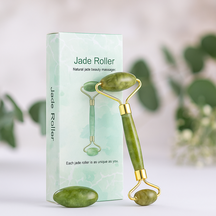 Gesichtsroller aus grünem Jade – Frische, Klarheit und Balance