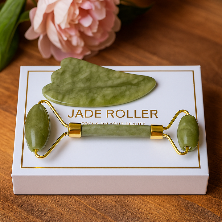 Gesichtsroller aus grünem Jade – Frische, Klarheit und Balance